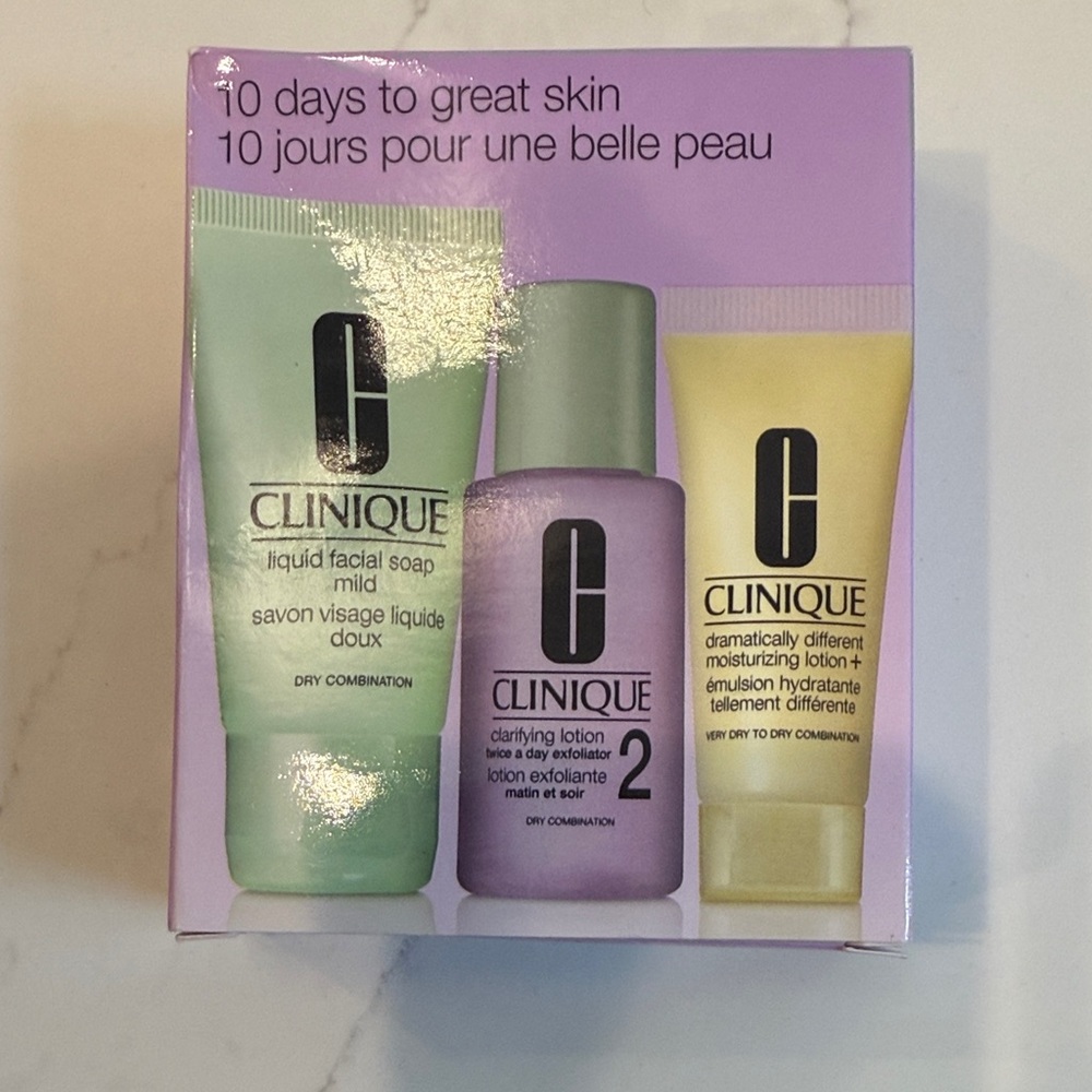 Clinique Skincare Trio - Green, Purple, Yellow